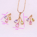 62082-Xuping 18K Gold Plated Colorful Woman Brass Jewelry Set